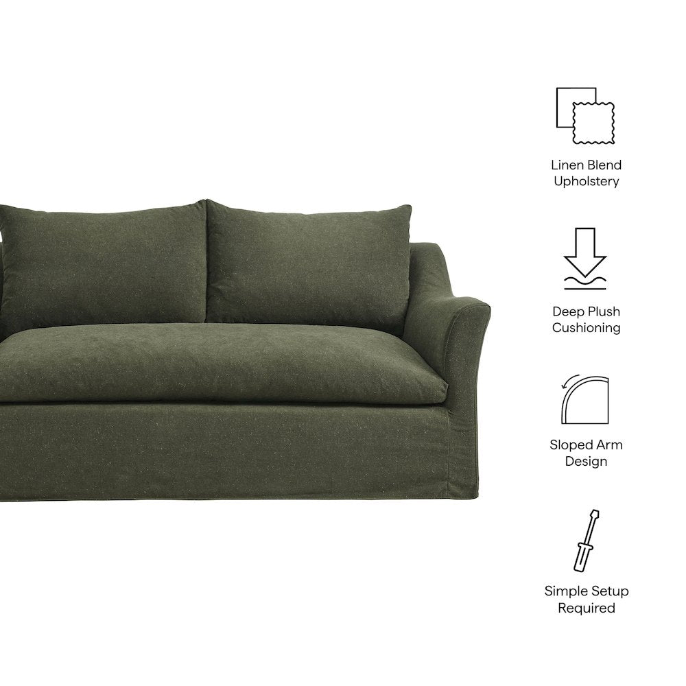 Somerset 70" Linen Blend Slipcovered Loveseat