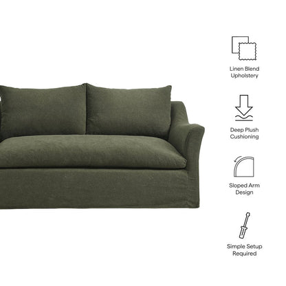 Somerset 70" Linen Blend Slipcovered Loveseat