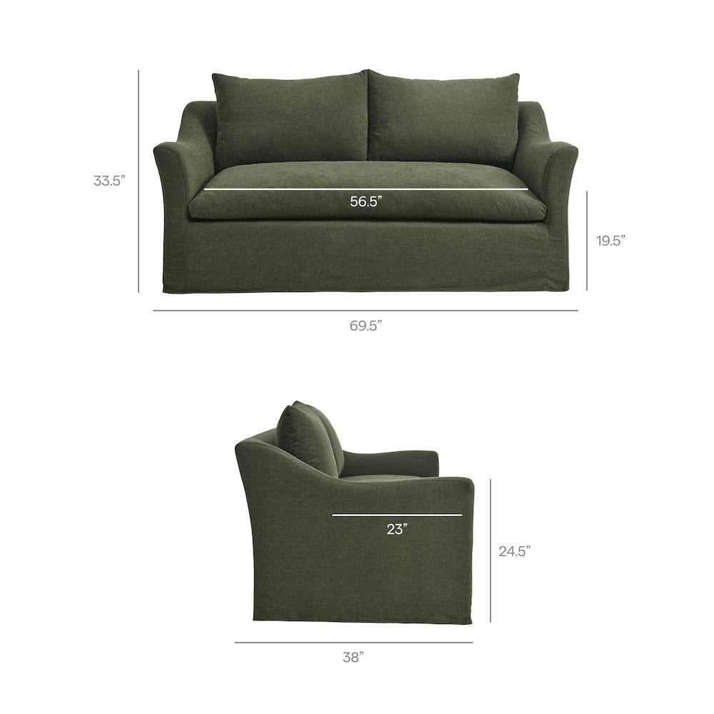 Somerset 70" Linen Blend Slipcovered Loveseat