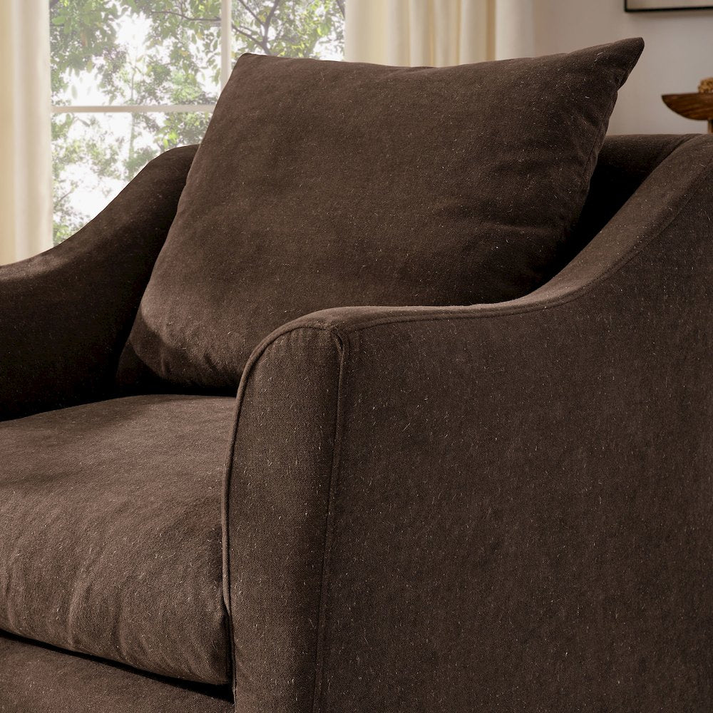 Somerset Linen Blend Slipcovered Armchair