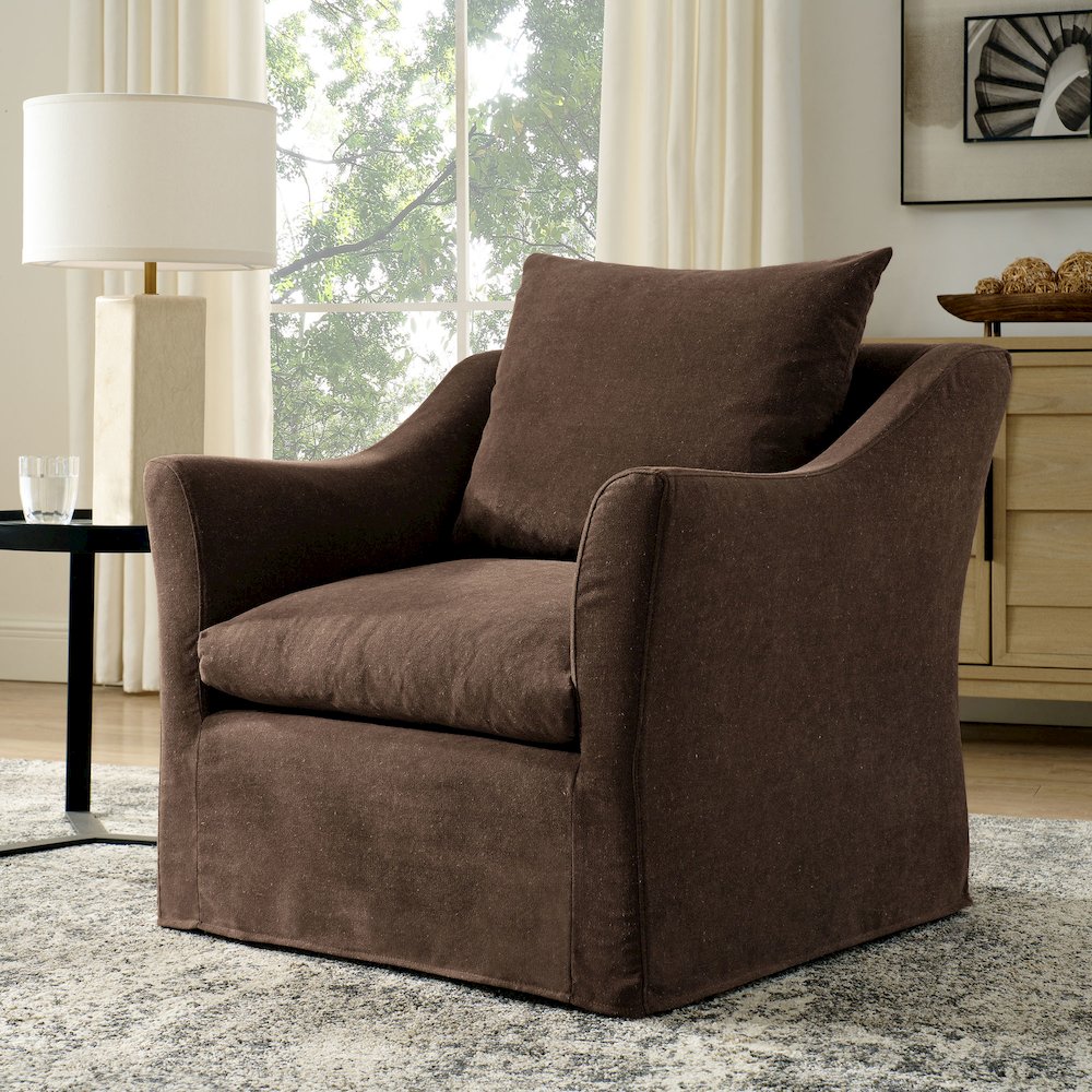 Somerset Linen Blend Slipcovered Armchair