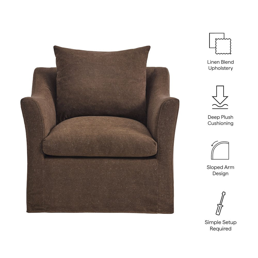 Somerset Linen Blend Slipcovered Armchair
