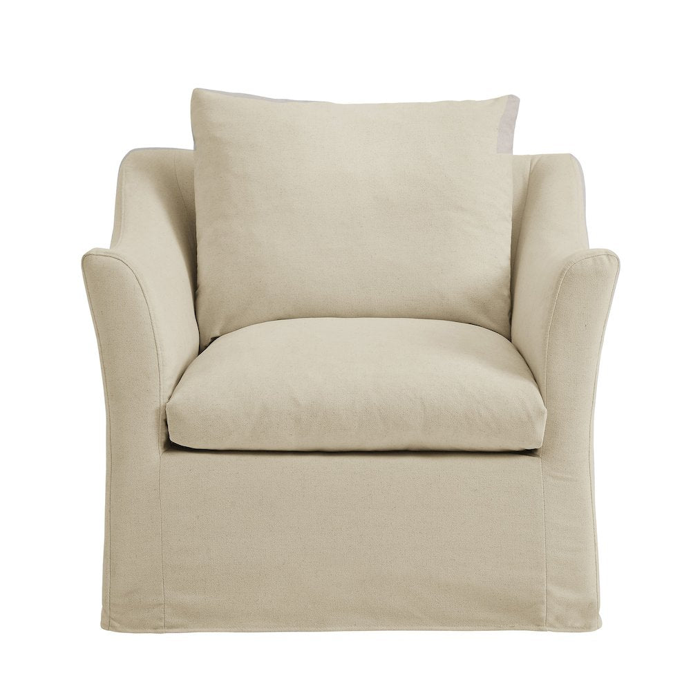 Somerset Linen Blend Slipcovered Armchair