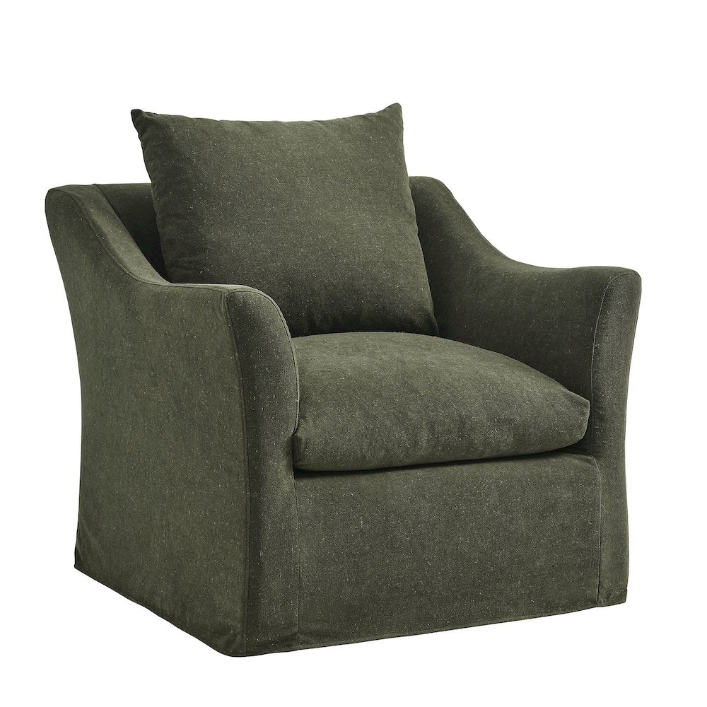 Somerset Linen Blend Slipcovered Armchair
