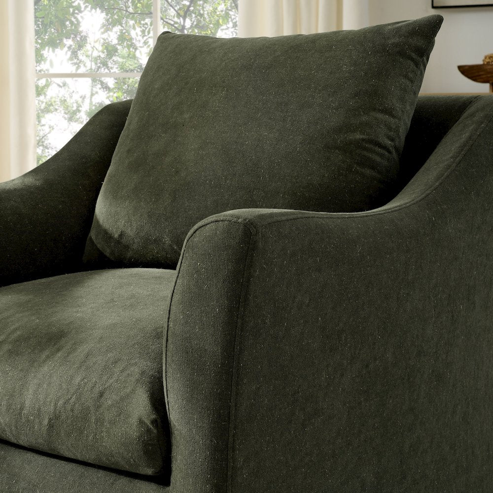 Somerset Linen Blend Slipcovered Armchair