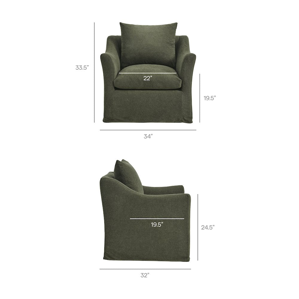 Somerset Linen Blend Slipcovered Armchair