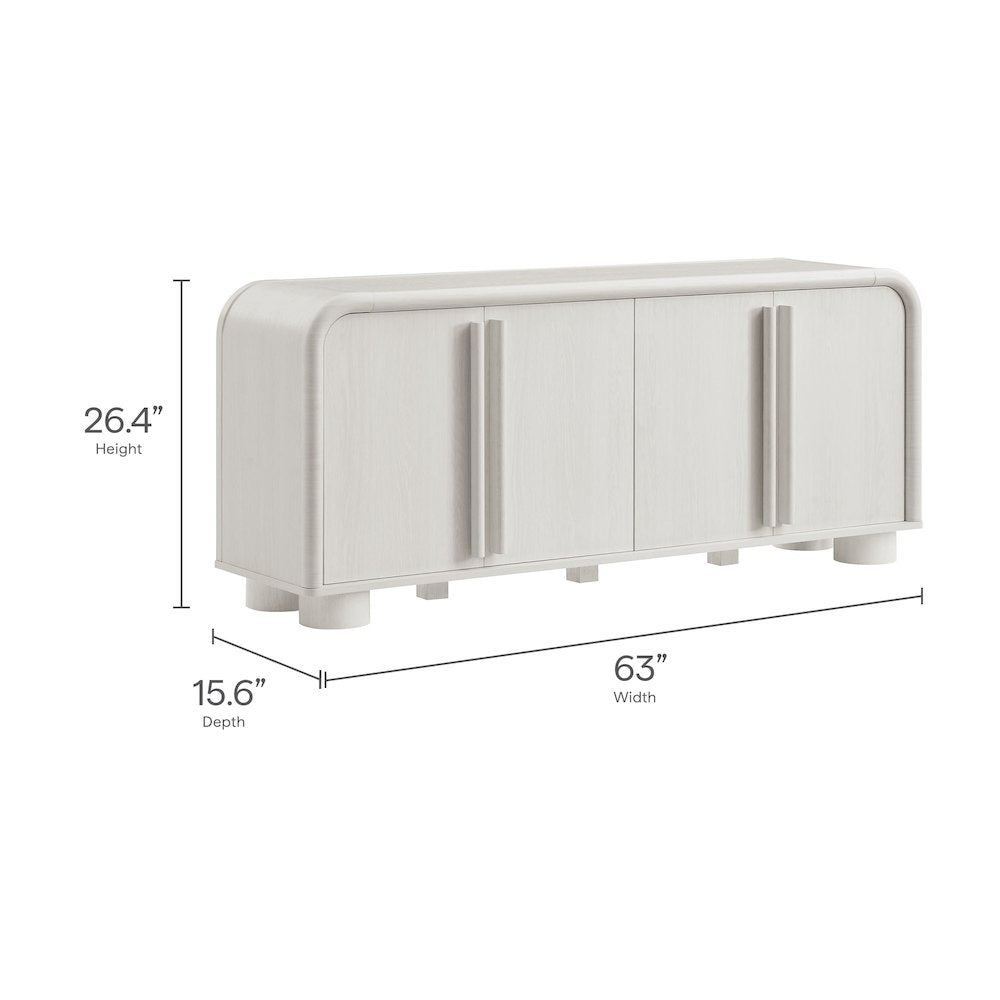 Bellamy Curved 4-Door Sideboard Cabinet