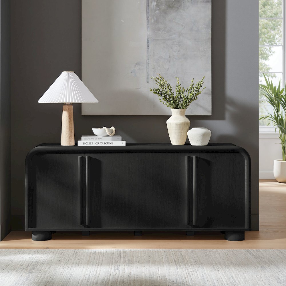 Bellamy Curved 4-Door Sideboard Cabinet