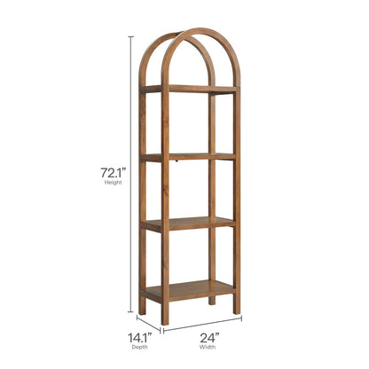 Vexley 72 Inch Tall Narrow Arched Bookshelf