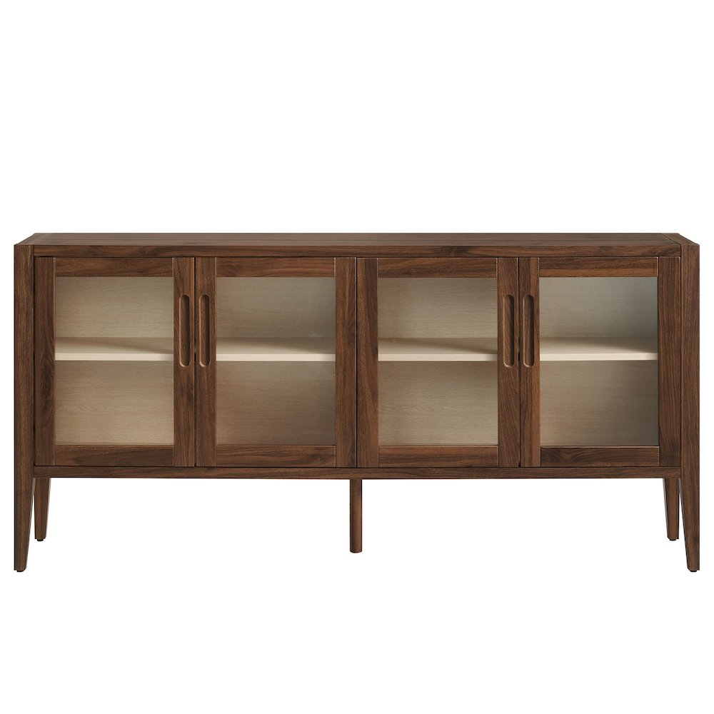 Nell 72" Glass Door Sideboard Storage Display Cabinet