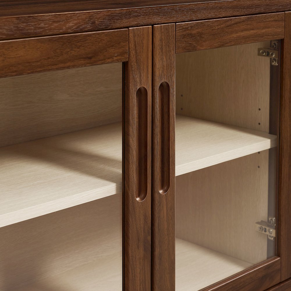Nell 72" Glass Door Sideboard Storage Display Cabinet