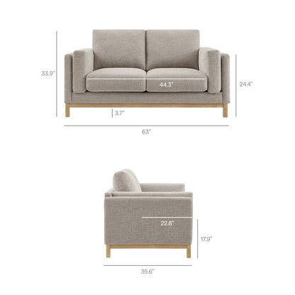 Roscoe 63 inch Fabric Loveseat
