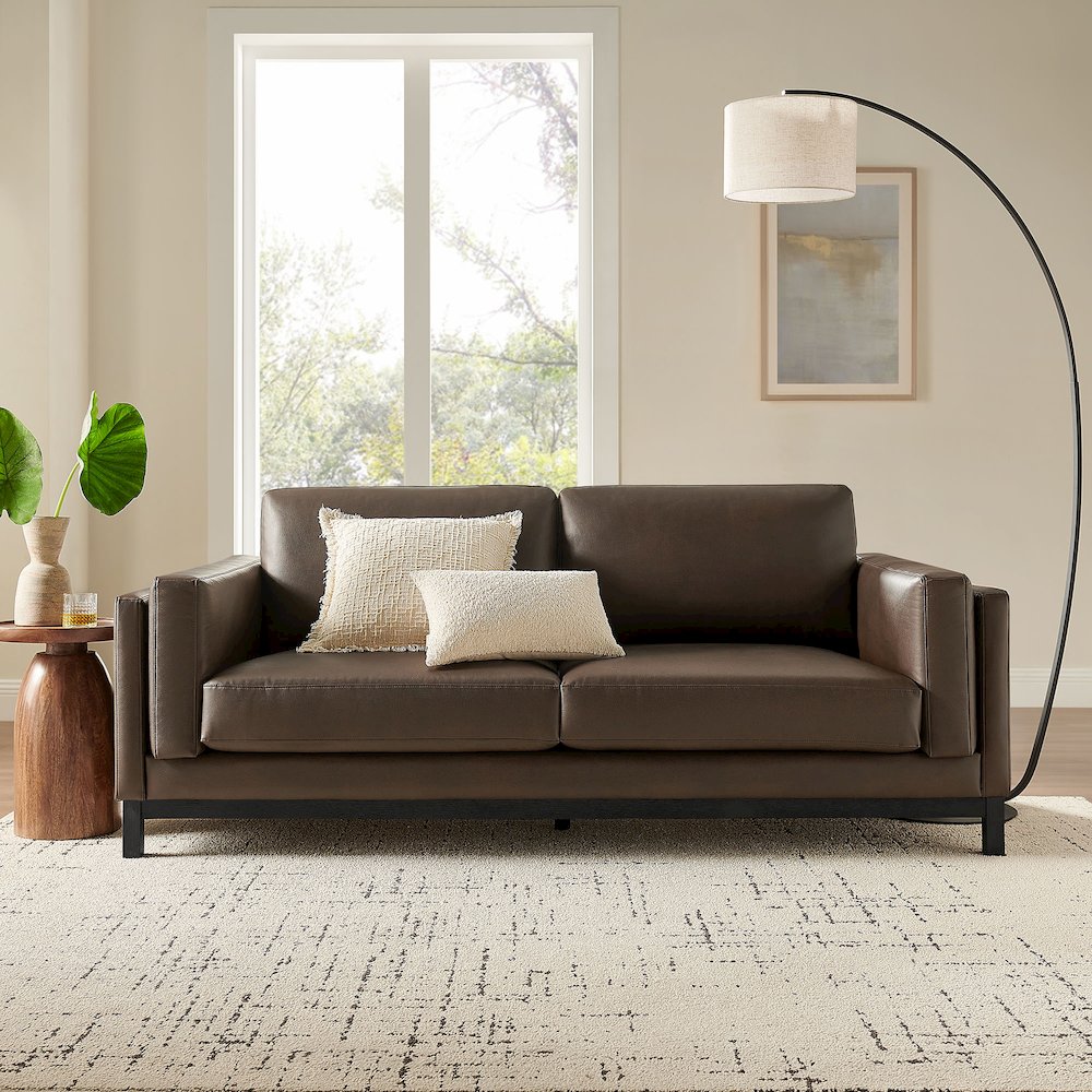Roscoe 81 inch Vegan Leather Sofa
