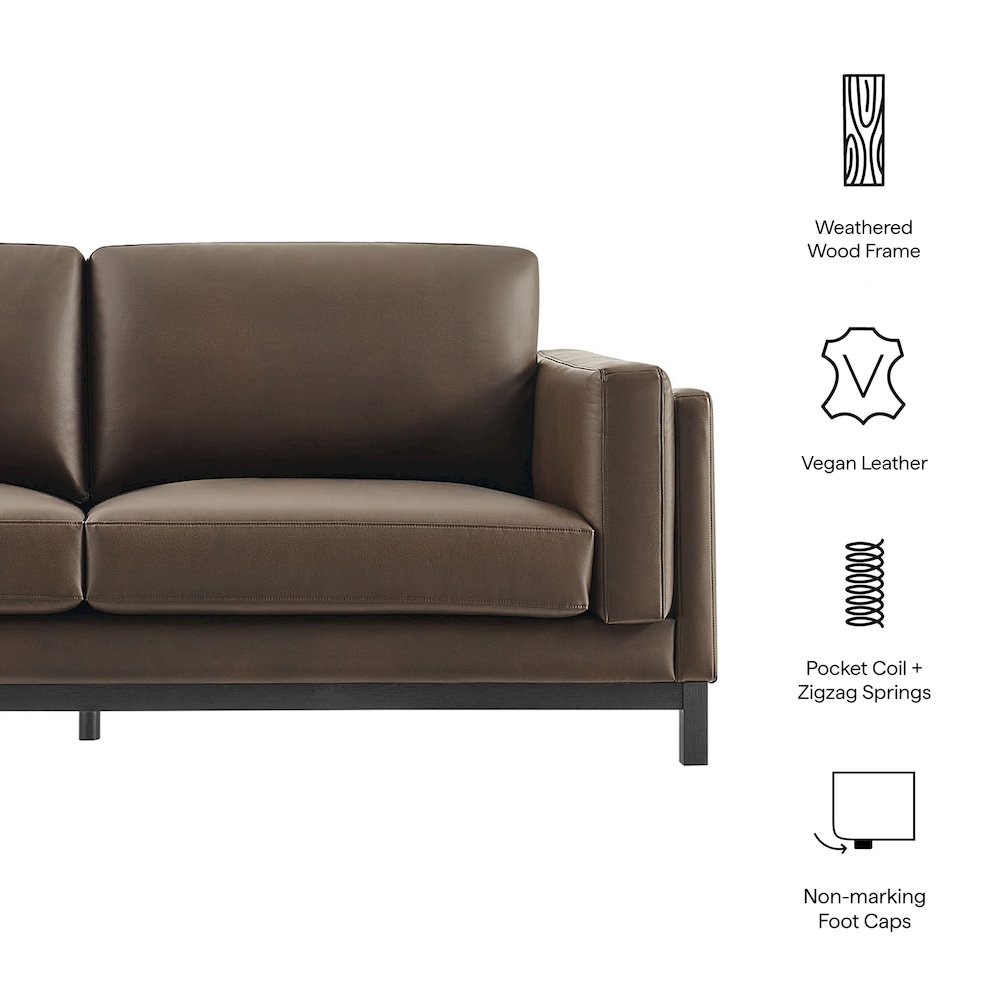 Roscoe 81 inch Vegan Leather Sofa