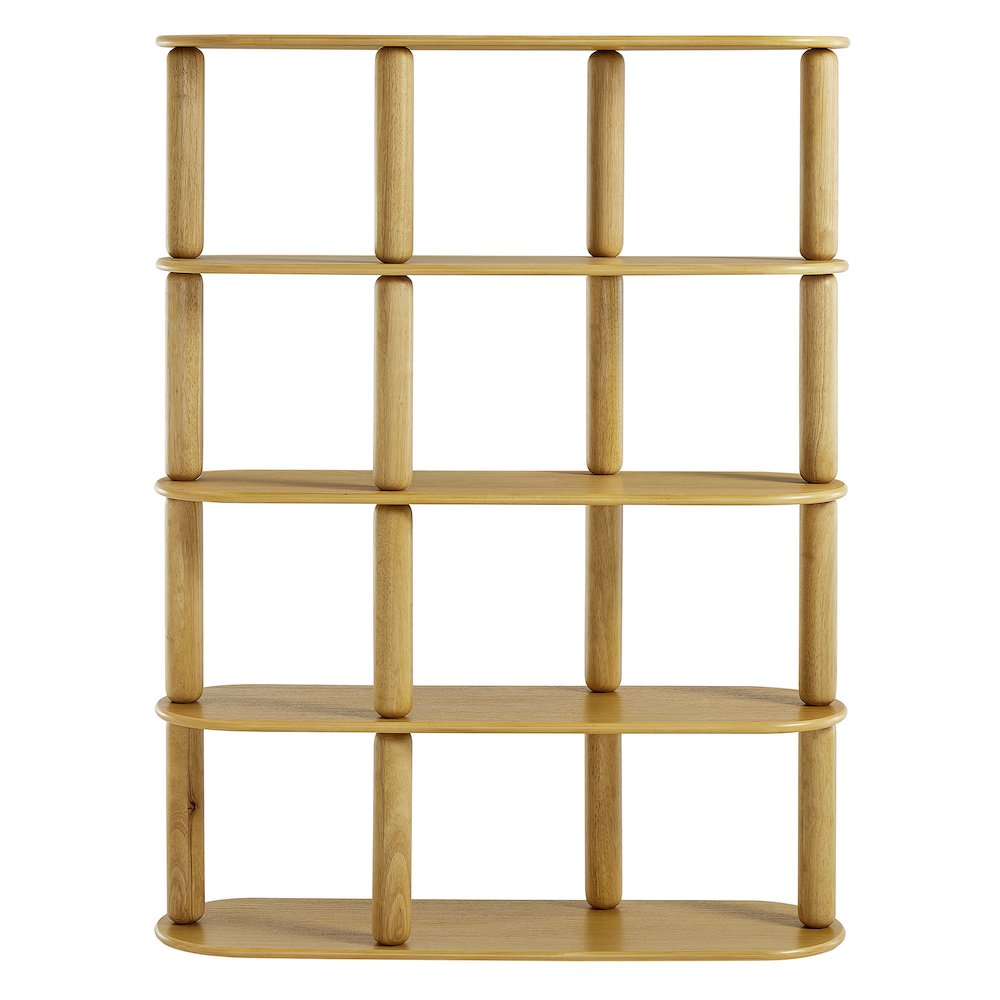 Arcus 4-Tier Oval Wood Bookshelf - Oak