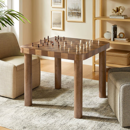 Oscar 36 Inch Square Checkered Dining Table