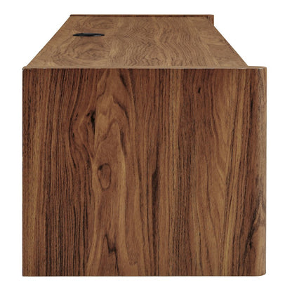 Emric Wave 71" Wall-Mounted TV Cabinet - Walnut