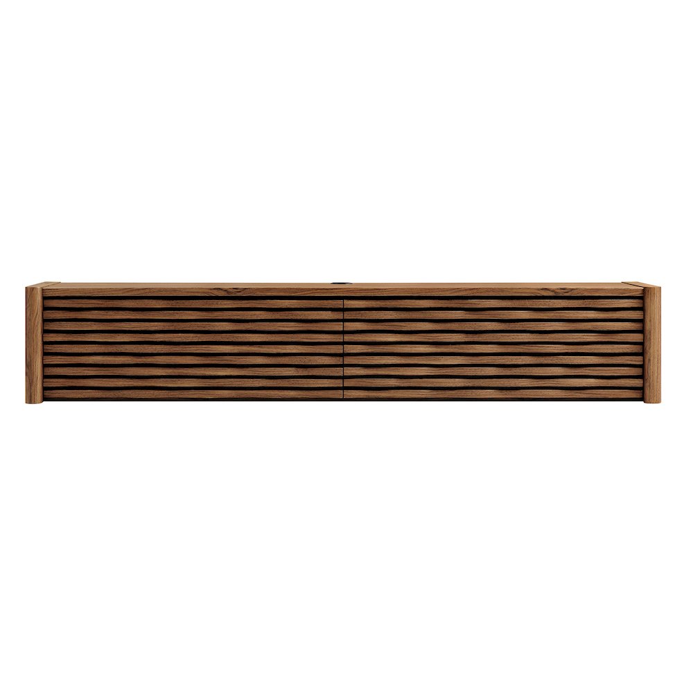 Emric Wave 71" Wall-Mounted TV Cabinet - Walnut
