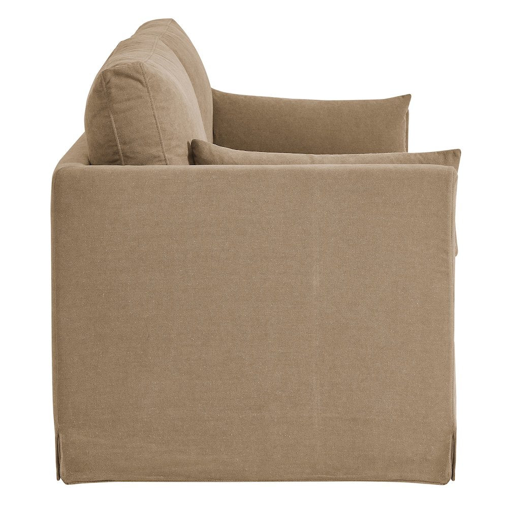 Wellfleet Slipcovered Linen-Blend Loveseat - Almond