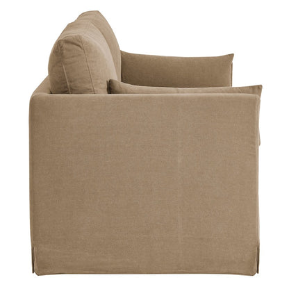 Wellfleet Slipcovered Linen-Blend Loveseat - Almond