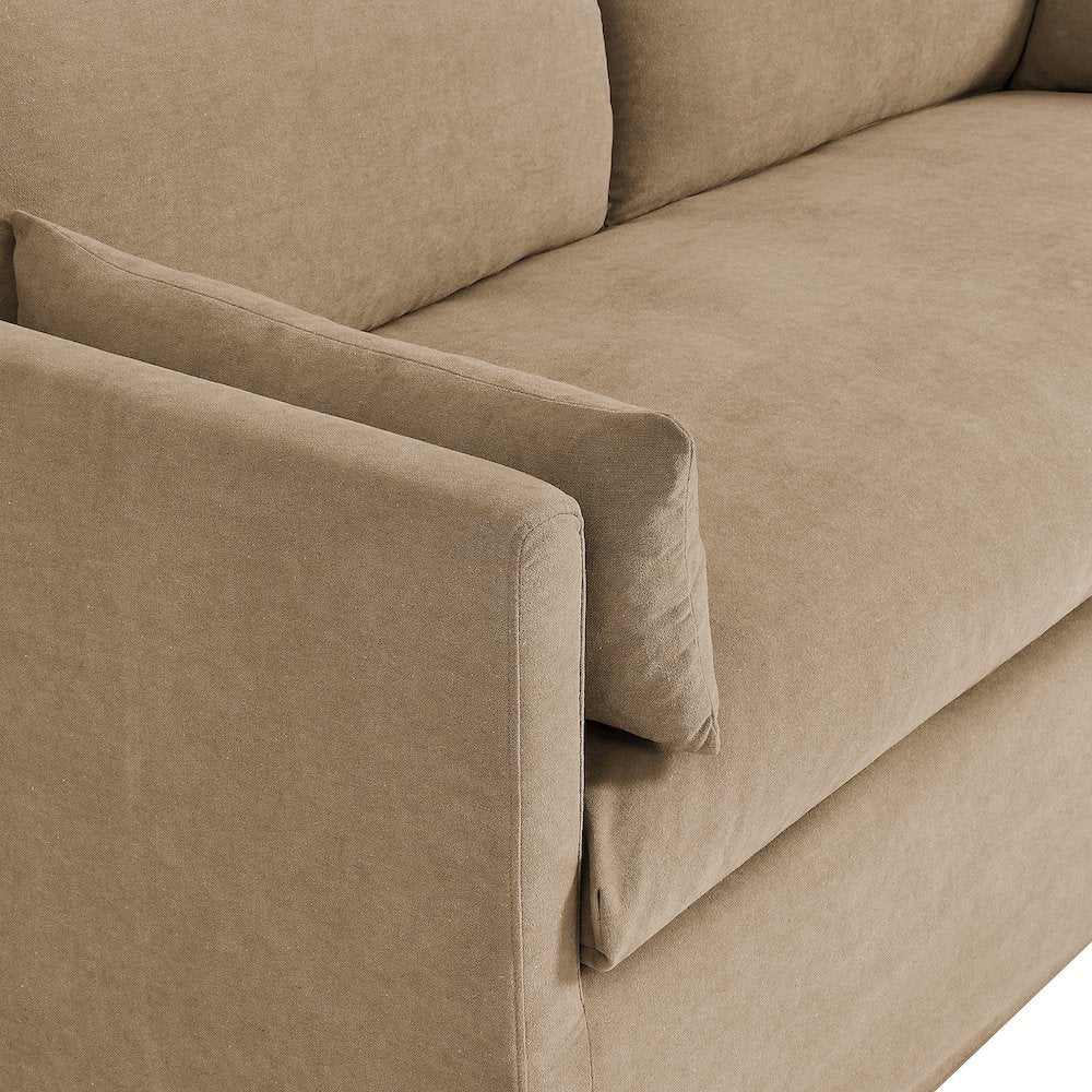 Wellfleet Slipcovered Linen-Blend Loveseat - Almond