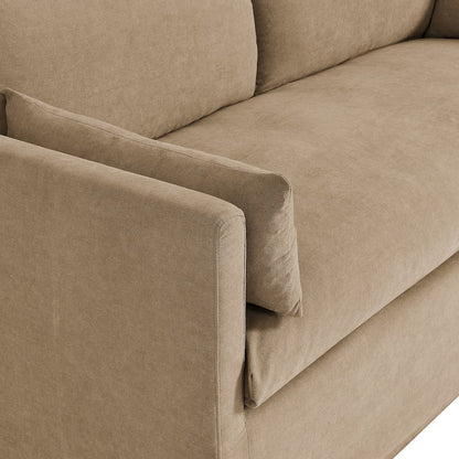 Wellfleet Slipcovered Linen-Blend Loveseat - Almond