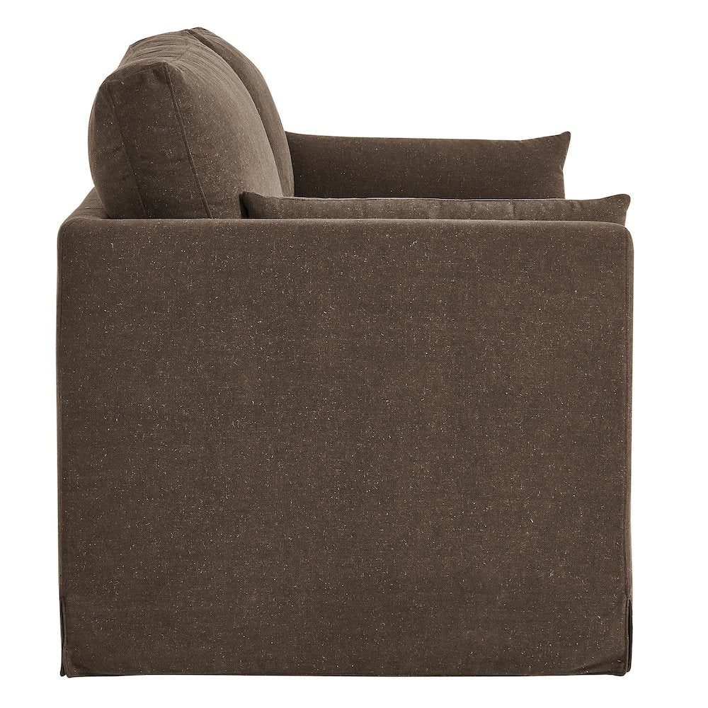 Wellfleet Slipcovered Linen-Blend Loveseat - Cocoa