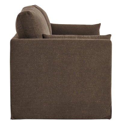 Wellfleet Slipcovered Linen-Blend Loveseat - Cocoa