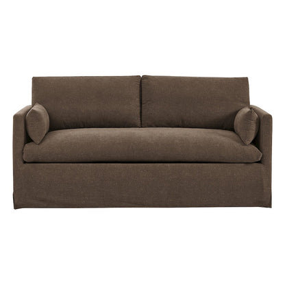 Wellfleet Slipcovered Linen-Blend Loveseat - Cocoa