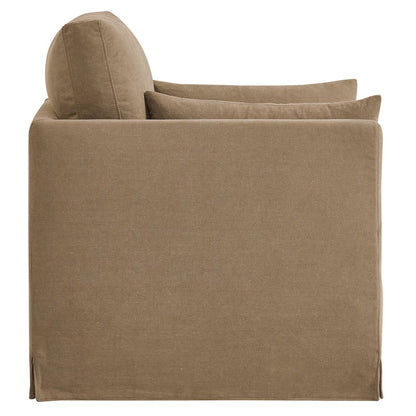Wellfleet Slipcovered Linen-Blend Armchair - Almond
