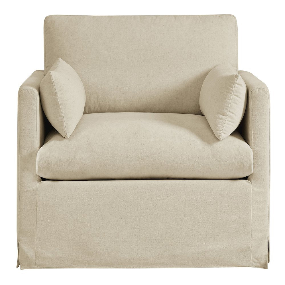 Wellfleet Slipcovered Linen-Blend Armchair - Linen