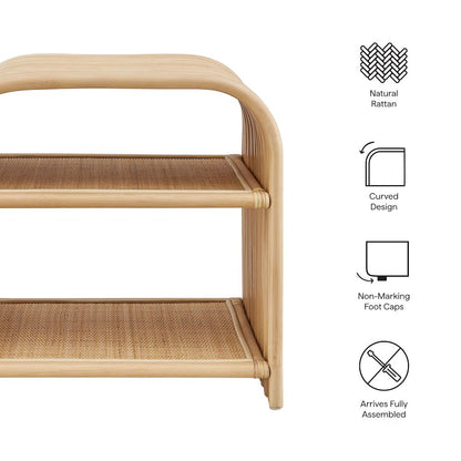 Eve Curved Natural Rattan Side Table