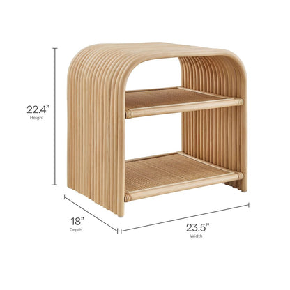 Eve Curved Natural Rattan Side Table