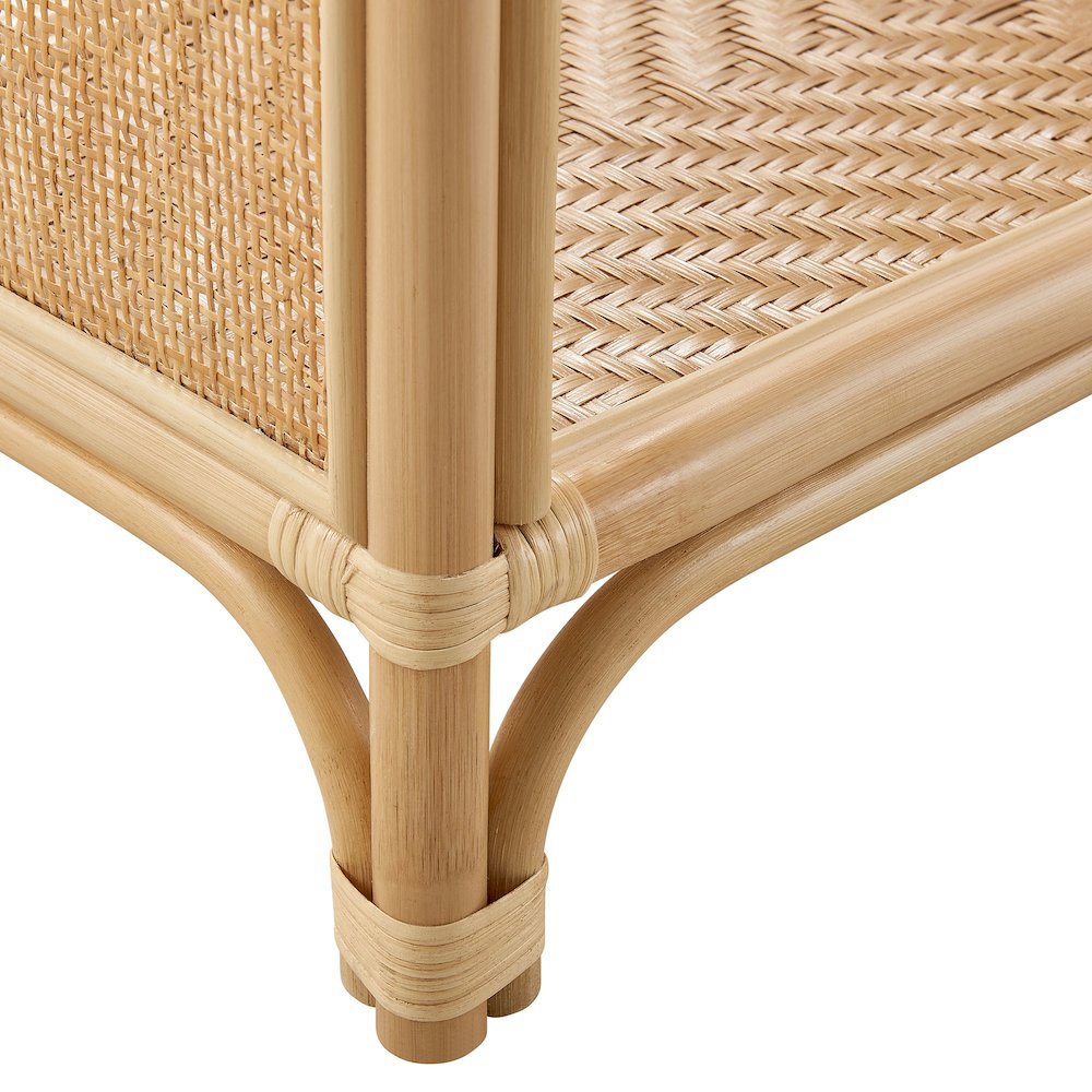 Celeste 67 Inch Tall Arched Natural Rattan Bookshelf