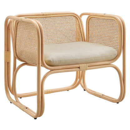 Ellis Natural Rattan Accent Armchair