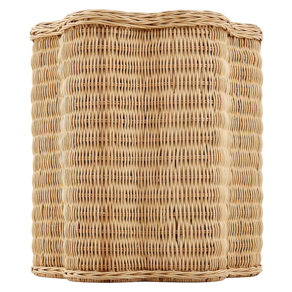 Erika Scalloped Natural Rattan Side Table