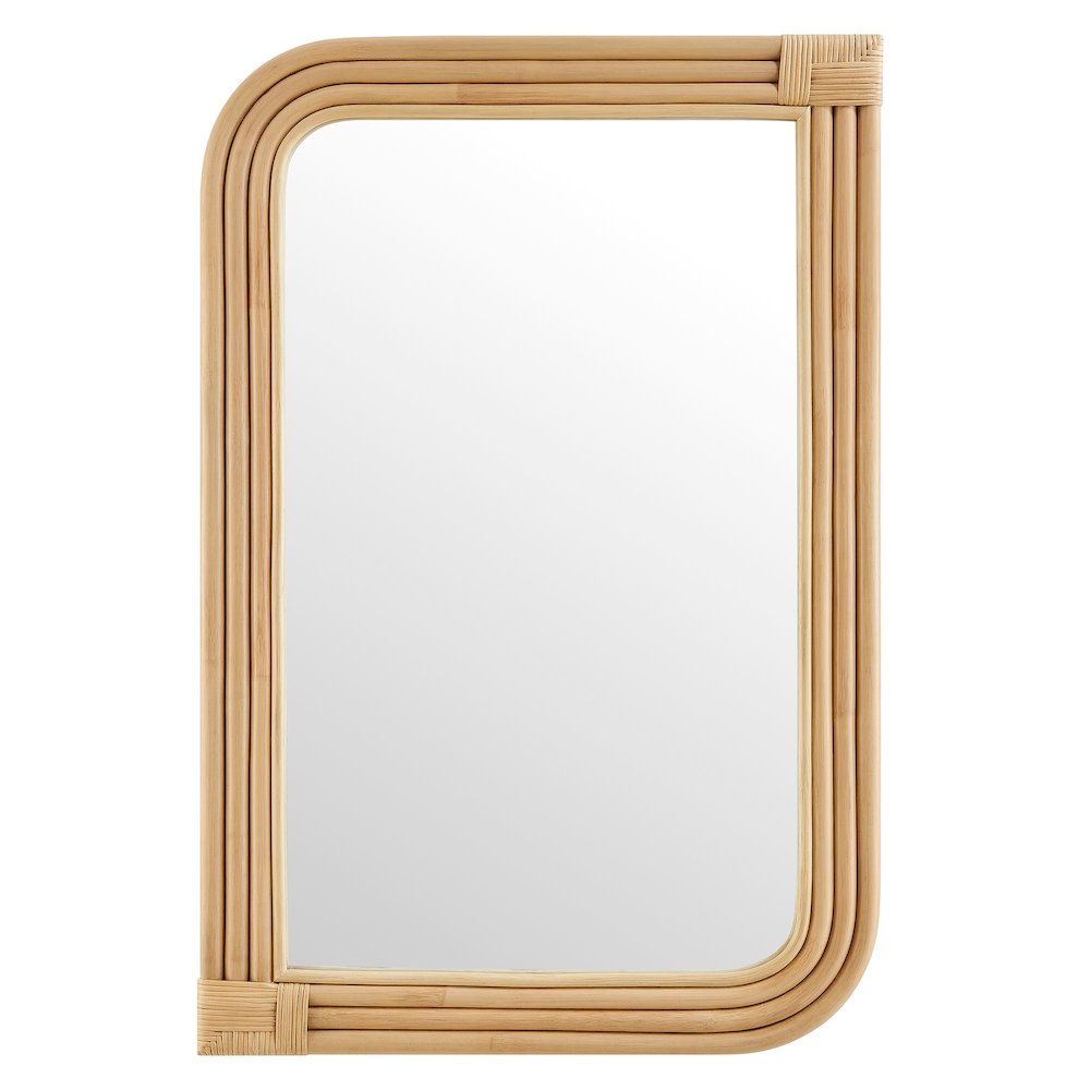 Corsica Curved Rectangle Rattan Wall Mirror