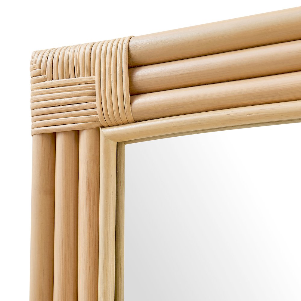 Corsica Curved Rectangle Rattan Wall Mirror