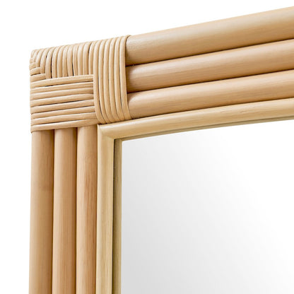 Corsica Curved Rectangle Rattan Wall Mirror