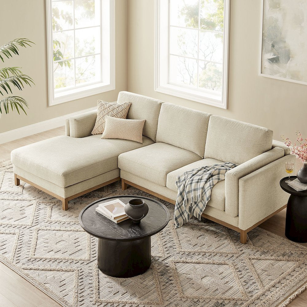 Roscoe Left-Facing Fabric Sectional Sofa with Chaise