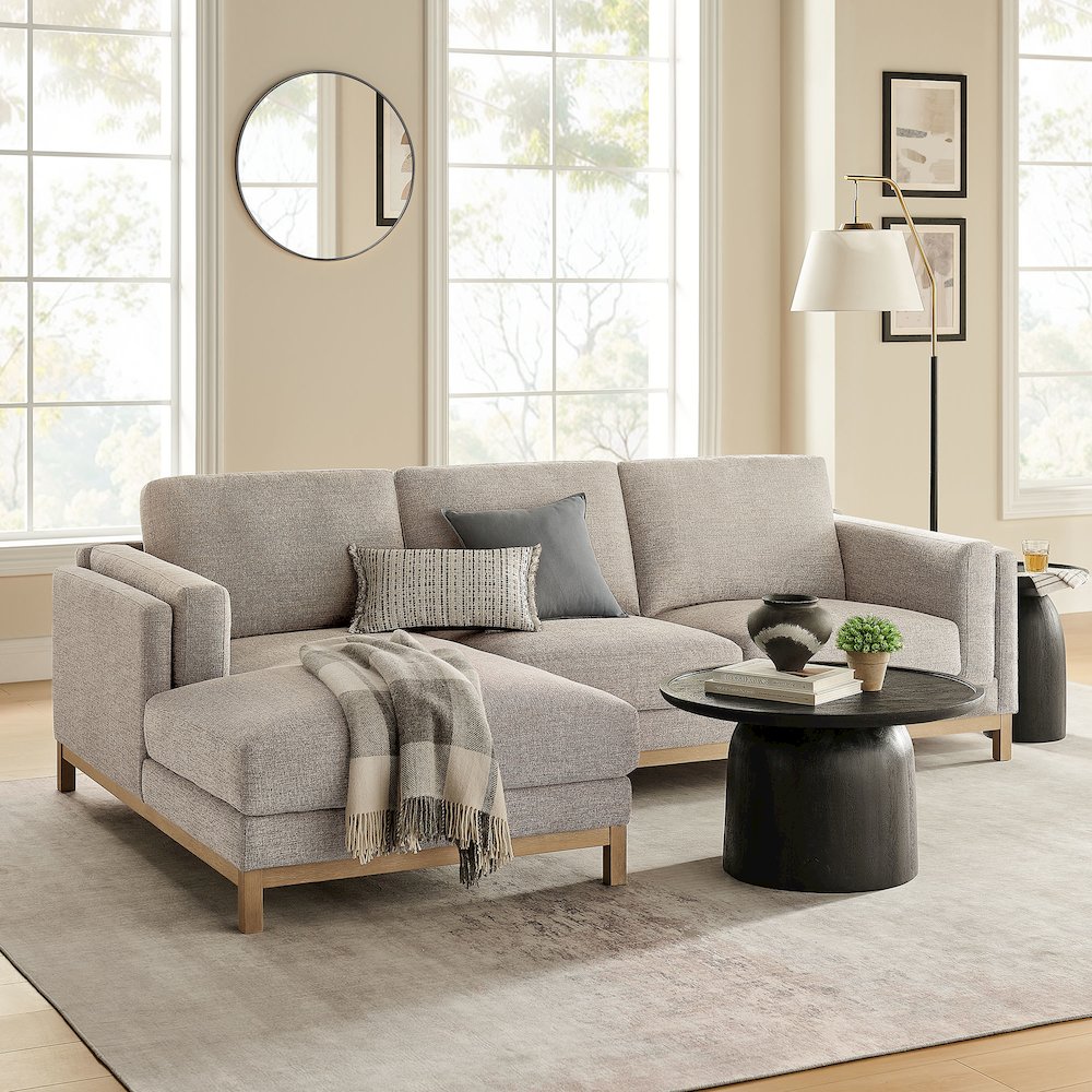 Roscoe Left-Facing Fabric Sectional Sofa with Chaise