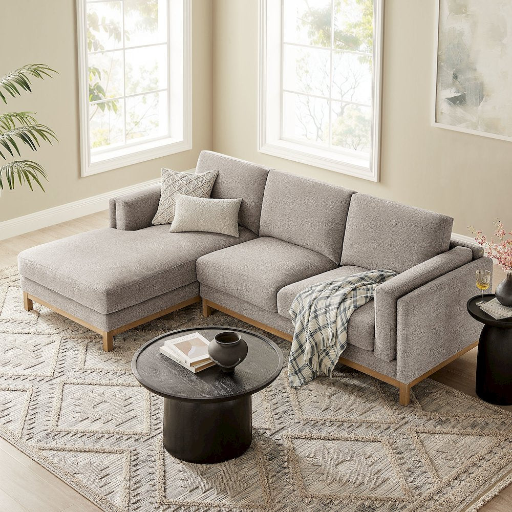 Roscoe Left-Facing Fabric Sectional Sofa with Chaise