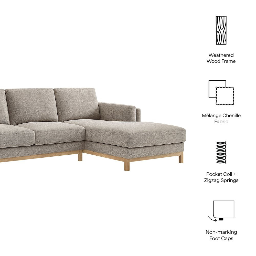 Roscoe Right-Facing Fabric Sectional Sofa with Chaise