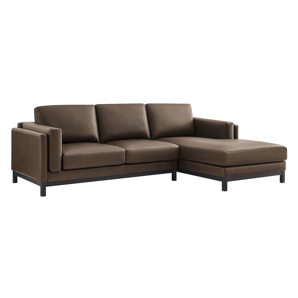 Roscoe Right-Facing Vegan Leather Sectional Sofa with Chaise