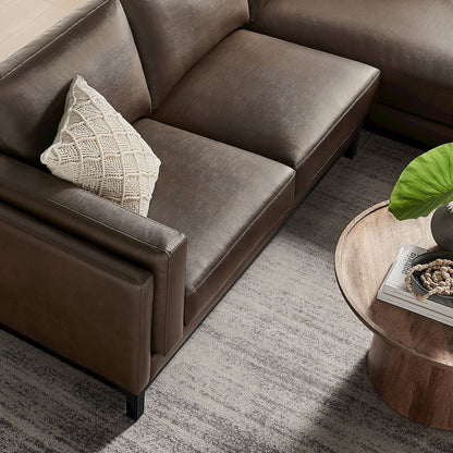 Roscoe Right-Facing Vegan Leather Sectional Sofa with Chaise