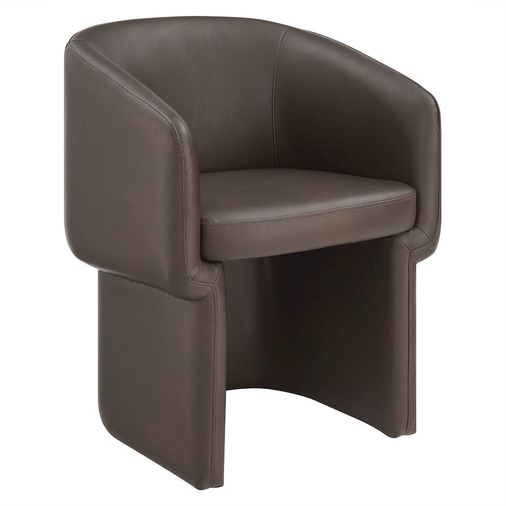 Verity Barrel Back Vegan Leather Dining Chair