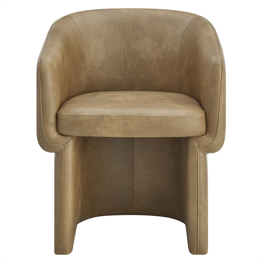 Verity Barrel Back Vegan Leather Dining Chair