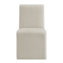 Upholstered Performance Velvet Dining Side Chair, Alabaster