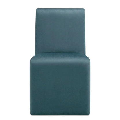 Upholstered Performance Velvet Dining Side Chair, Cadet Blue