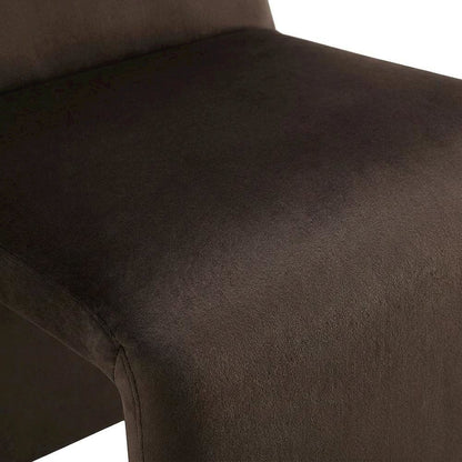 Upholstered Performance Velvet Dining Side Chair, Chocolate